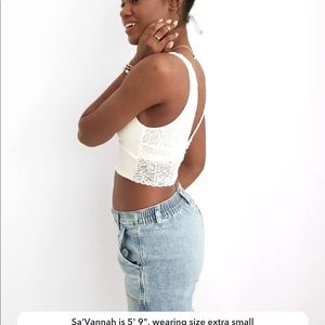 Aerie Ribbed Firework Lace Longline Bralette never worn